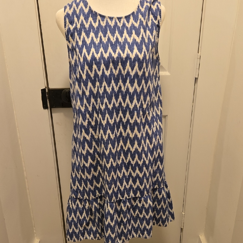 J. Crew Blue and White Midi Dress